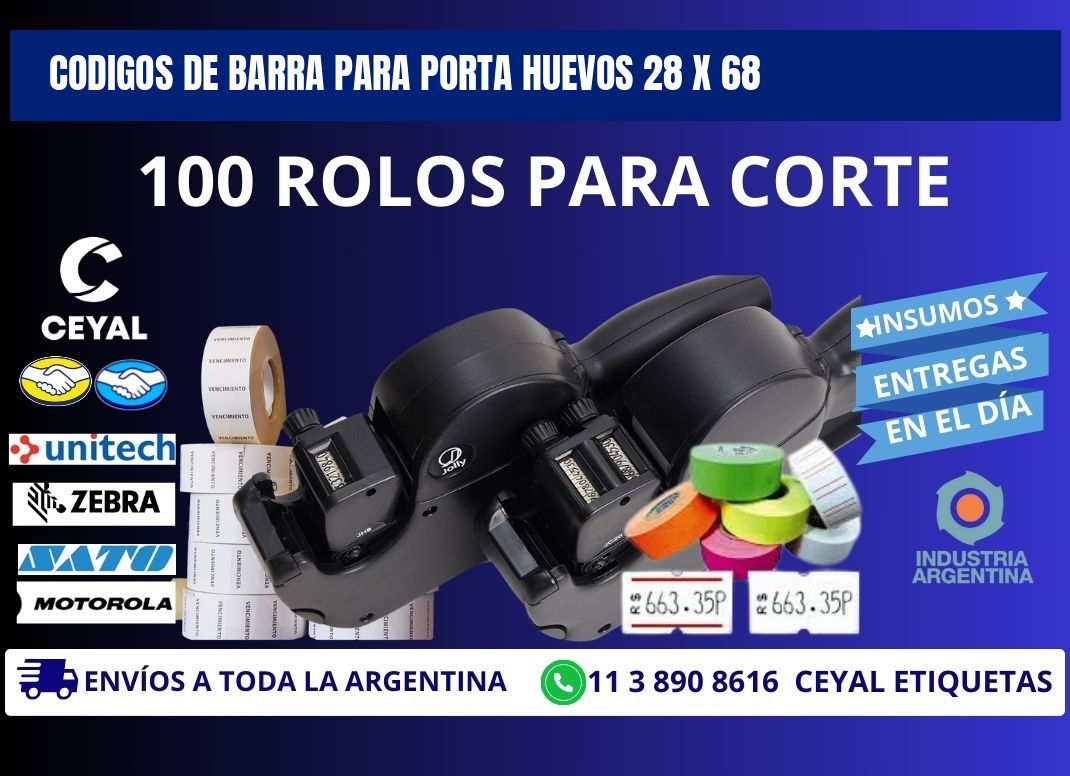 CODIGOS DE BARRA PARA PORTA HUEVOS 28 x 68