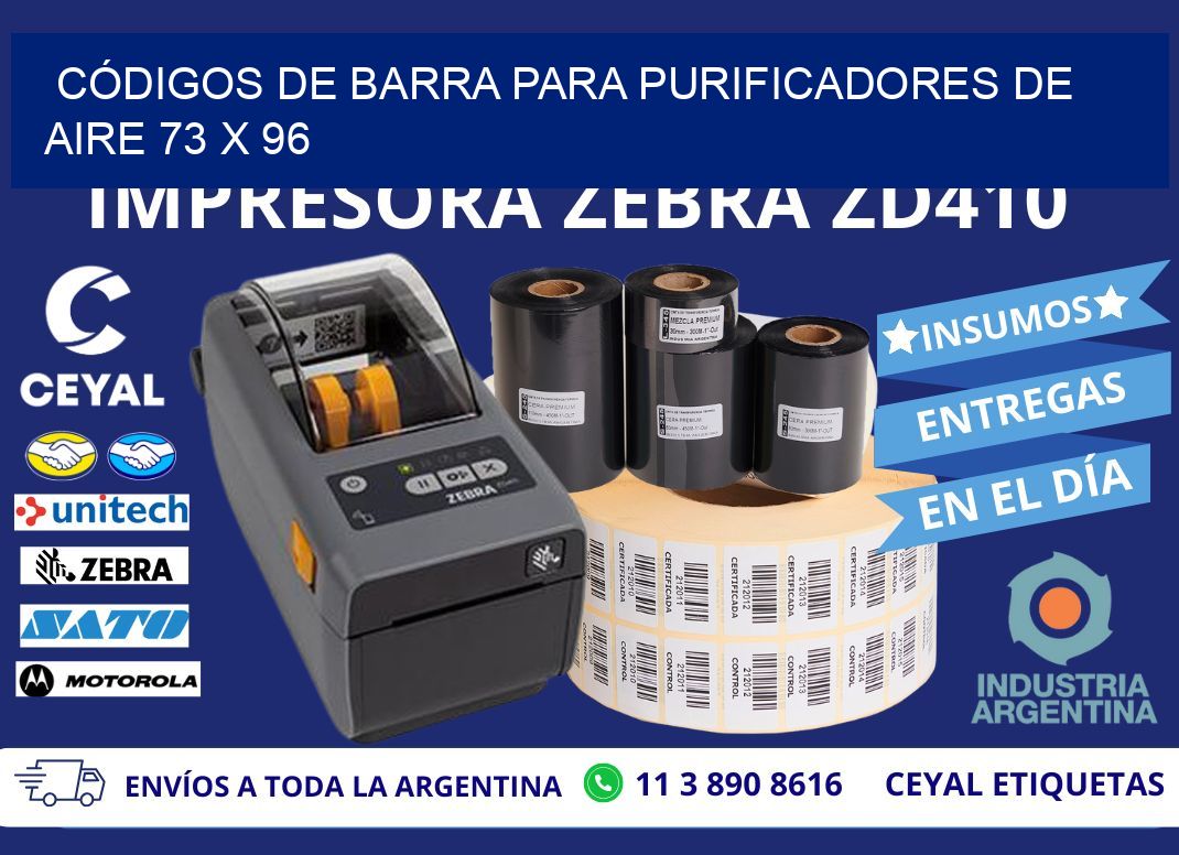 CÓDIGOS DE BARRA PARA PURIFICADORES DE AIRE 73 x 96