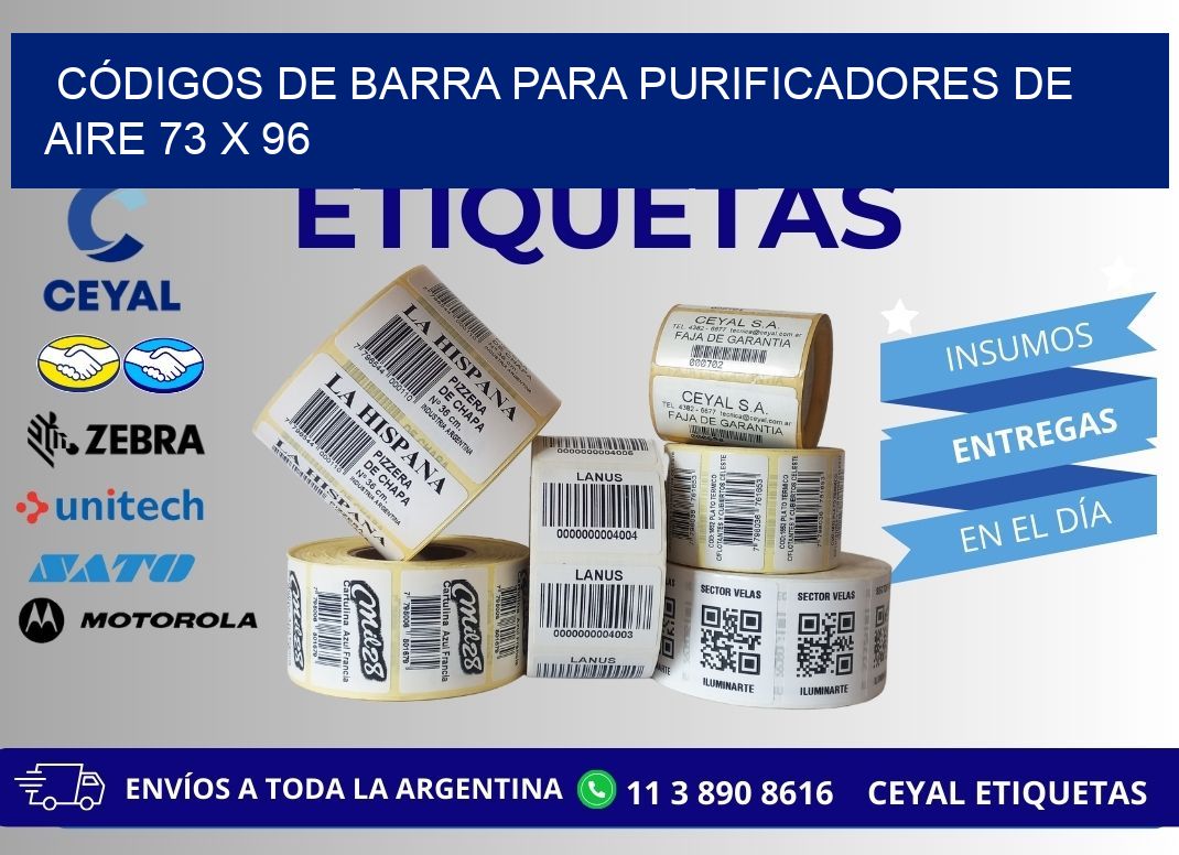CÓDIGOS DE BARRA PARA PURIFICADORES DE AIRE 73 x 96