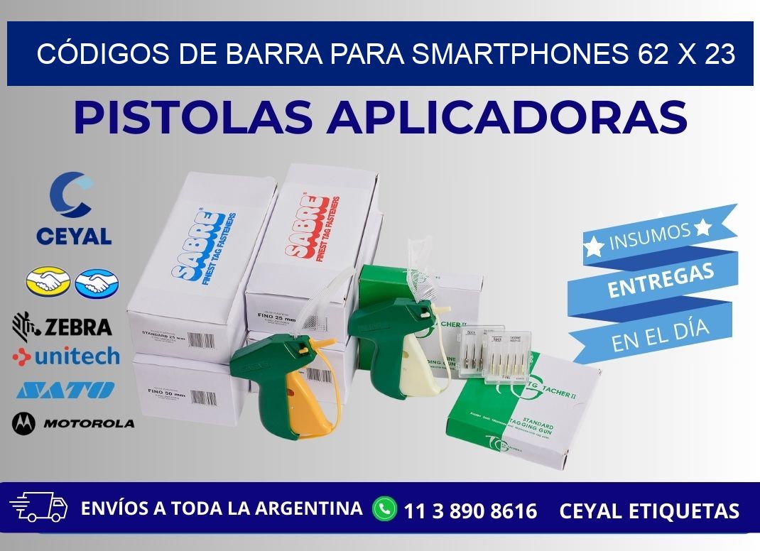 CÓDIGOS DE BARRA PARA SMARTPHONES 62 x 23