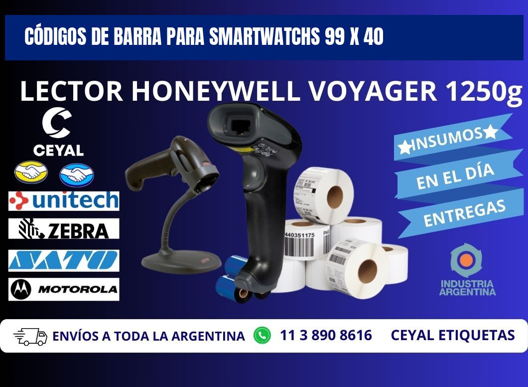CÓDIGOS DE BARRA PARA SMARTWATCHS 99 x 40