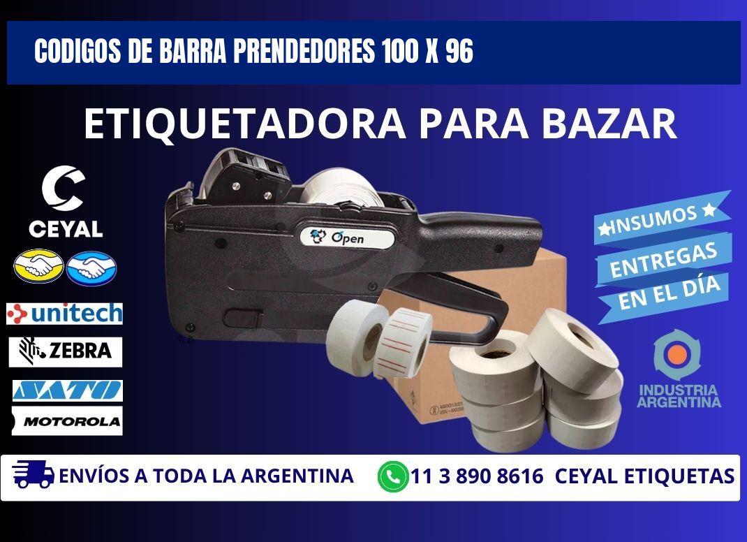 CODIGOS DE BARRA PRENDEDORES 100 x 96