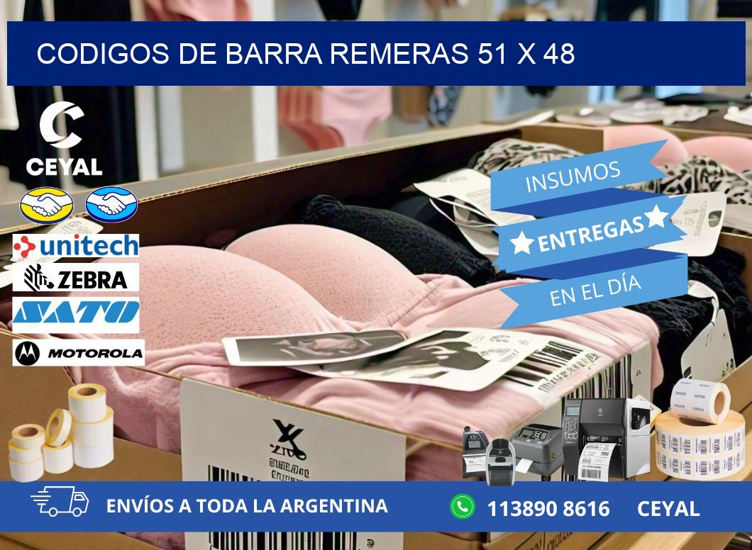 CODIGOS DE BARRA REMERAS 51 x 48