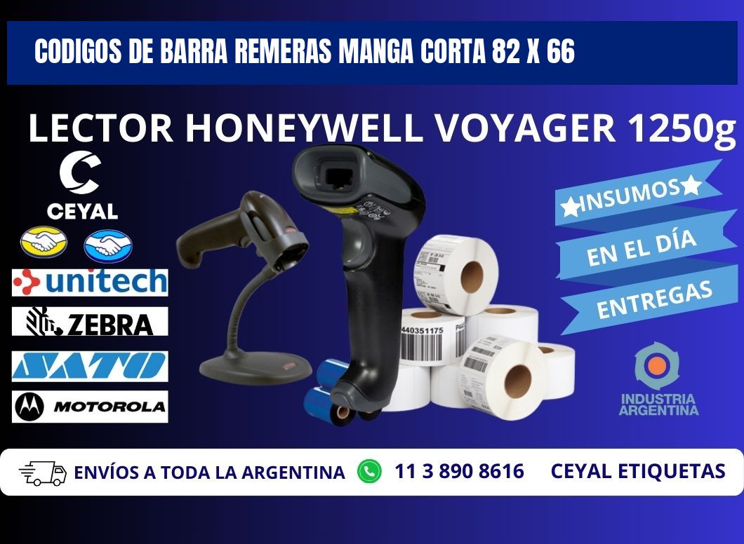CODIGOS DE BARRA REMERAS MANGA CORTA 82 x 66