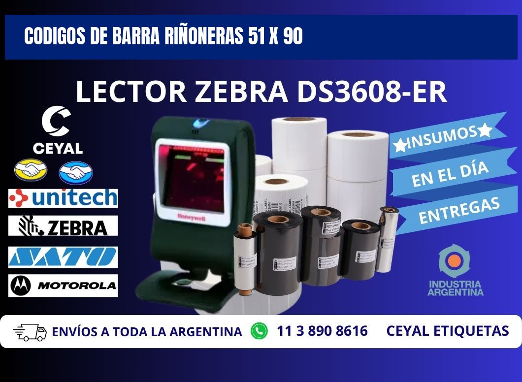 CODIGOS DE BARRA RIÑONERAS 51 x 90