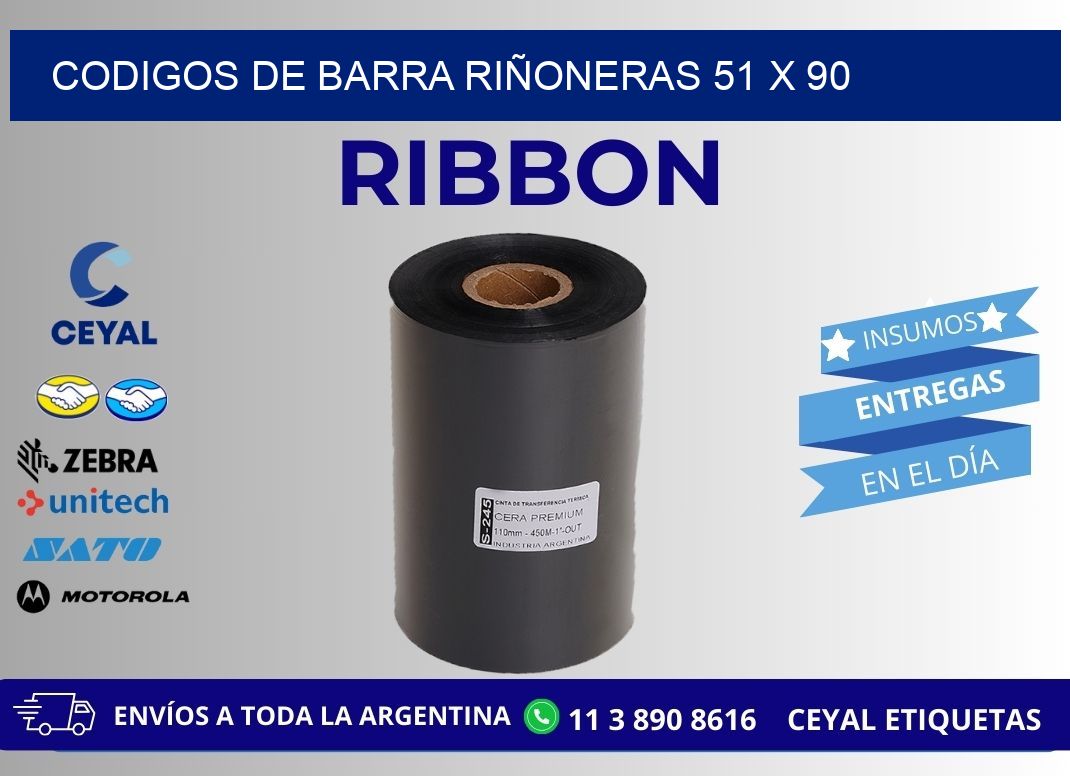 CODIGOS DE BARRA RIÑONERAS 51 x 90