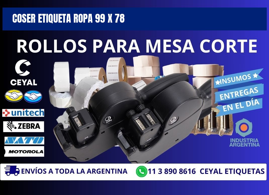 COSER ETIQUETA ROPA 99 x 78
