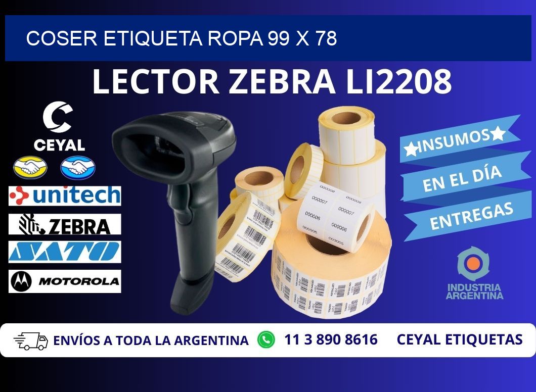 COSER ETIQUETA ROPA 99 x 78