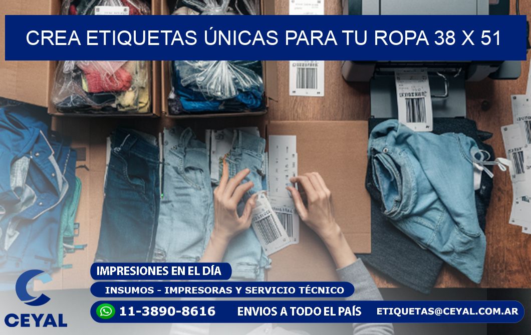 Crea Etiquetas Únicas para tu Ropa 38 x 51