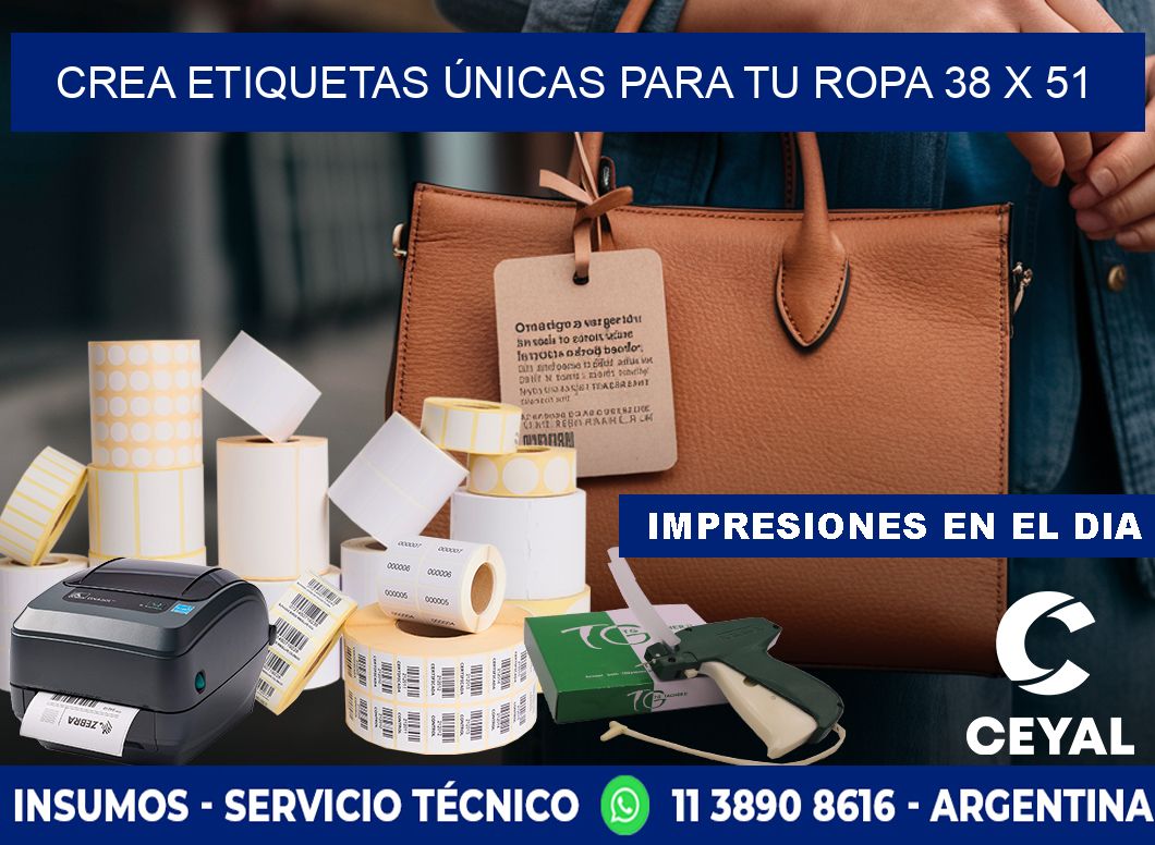 Crea Etiquetas Únicas para tu Ropa 38 x 51