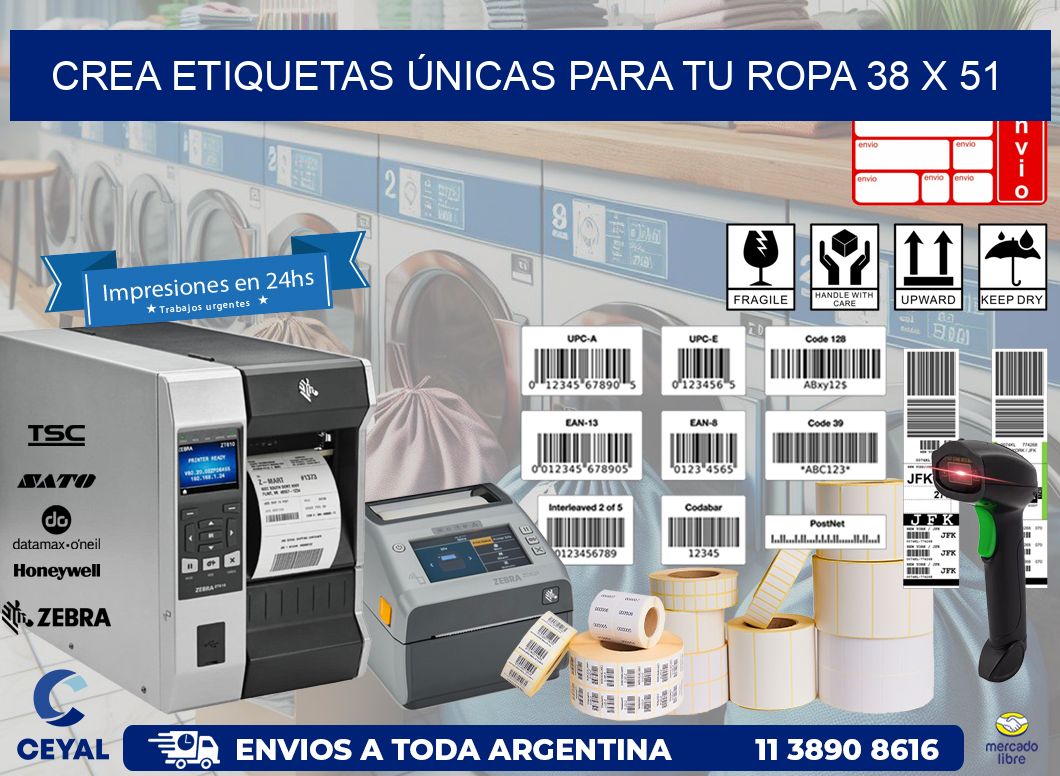 Crea Etiquetas Únicas para tu Ropa 38 x 51