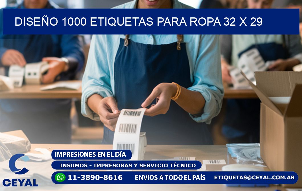 DISEÑO 1000 ETIQUETAS PARA ROPA 32 x 29