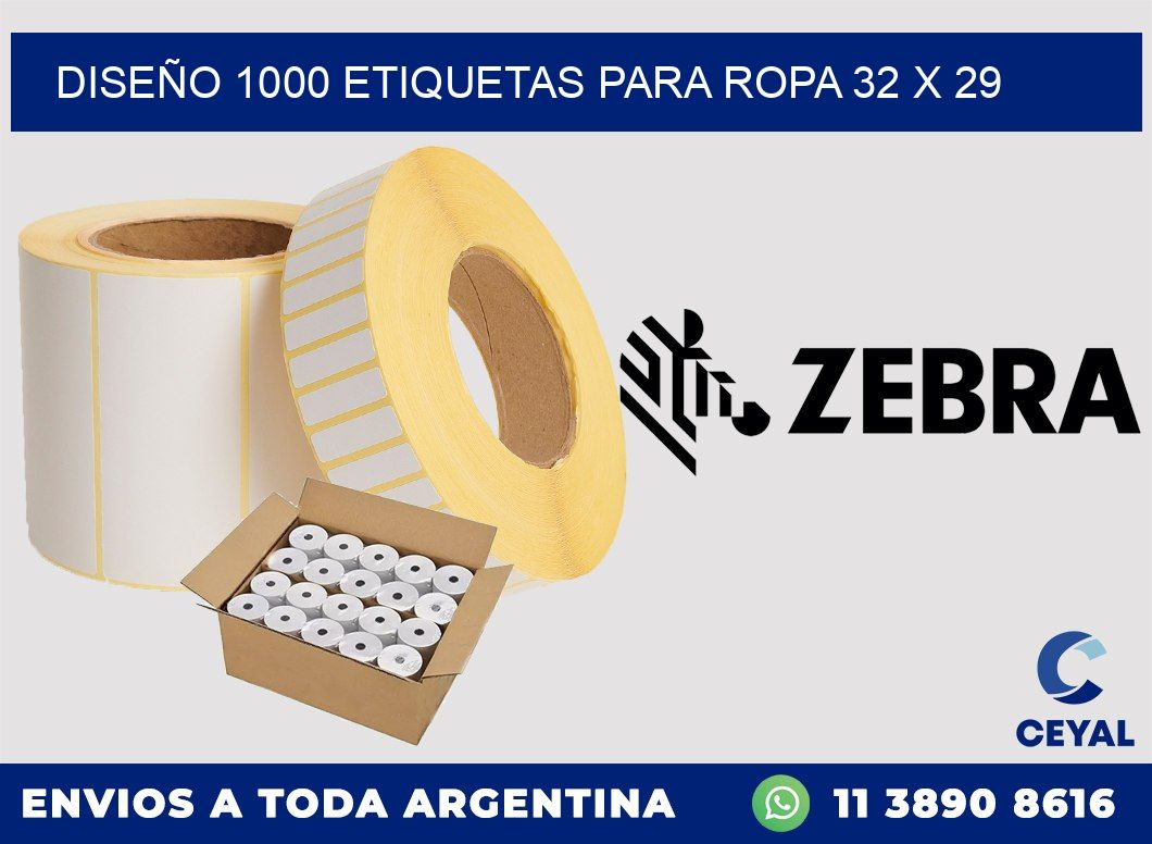 DISEÑO 1000 ETIQUETAS PARA ROPA 32 x 29