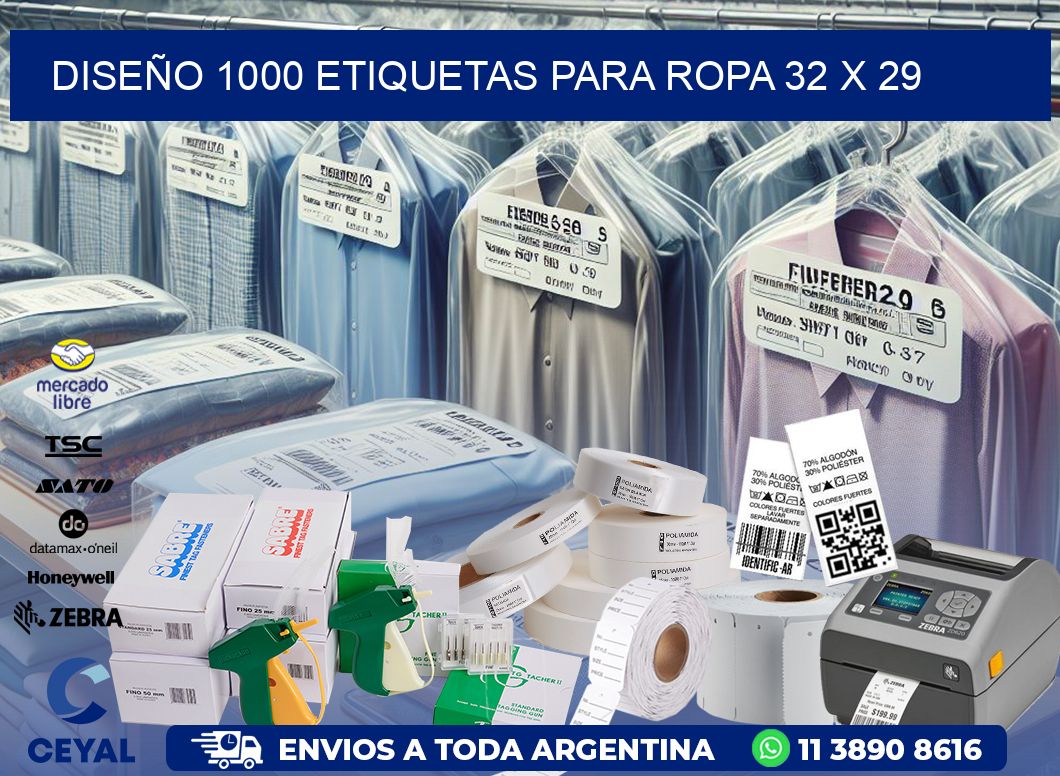 DISEÑO 1000 ETIQUETAS PARA ROPA 32 x 29