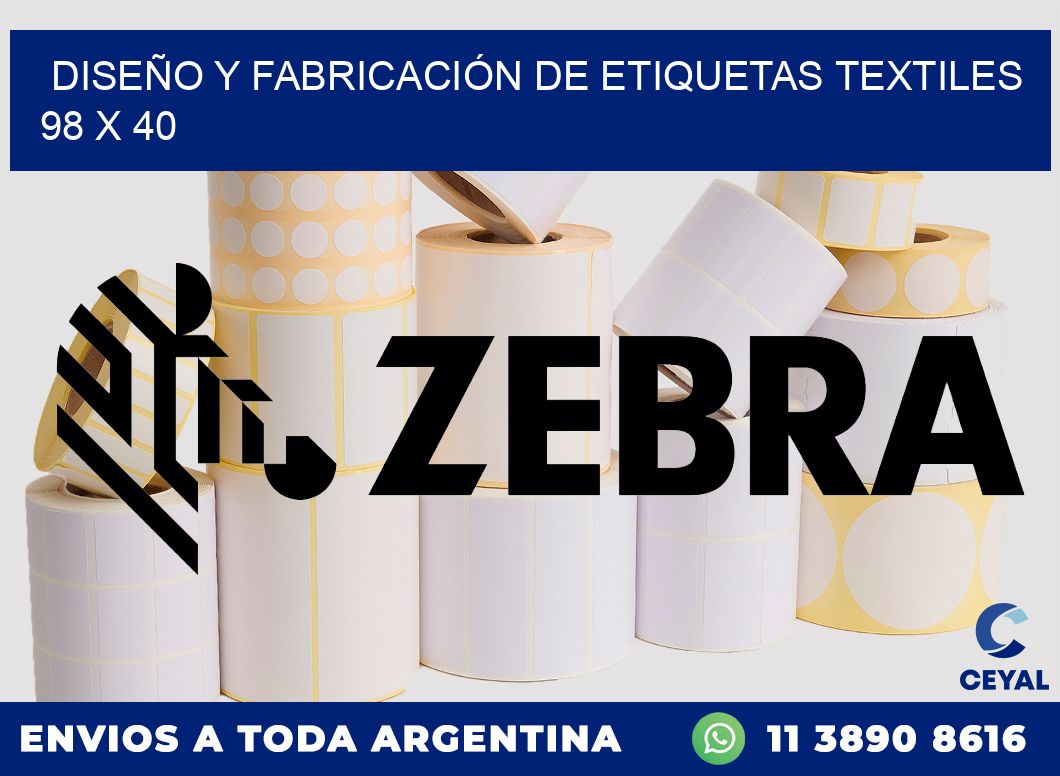 DISEÑO Y FABRICACIÓN DE ETIQUETAS TEXTILES 98 x 40