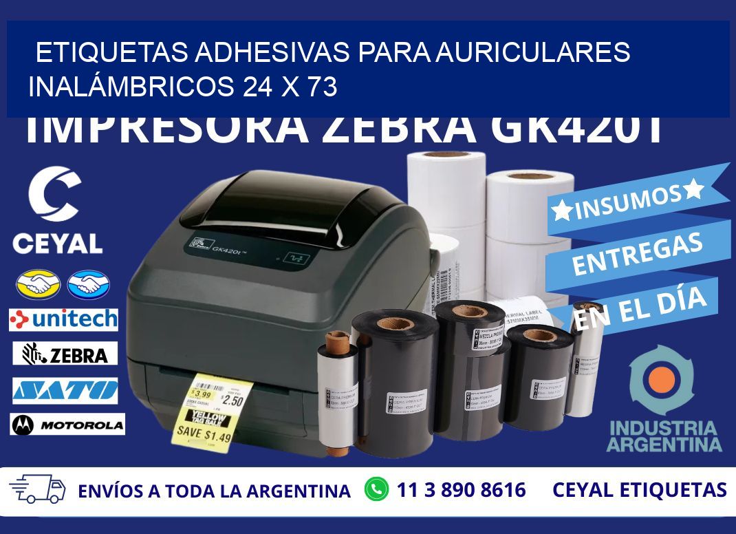 ETIQUETAS ADHESIVAS PARA AURICULARES INALÁMBRICOS 24 x 73