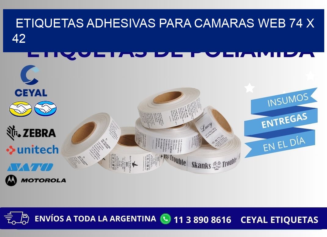 ETIQUETAS ADHESIVAS PARA CAMARAS WEB 74 x 42