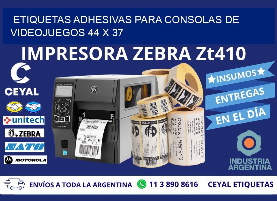ETIQUETAS ADHESIVAS PARA CONSOLAS DE VIDEOJUEGOS 44 x 37