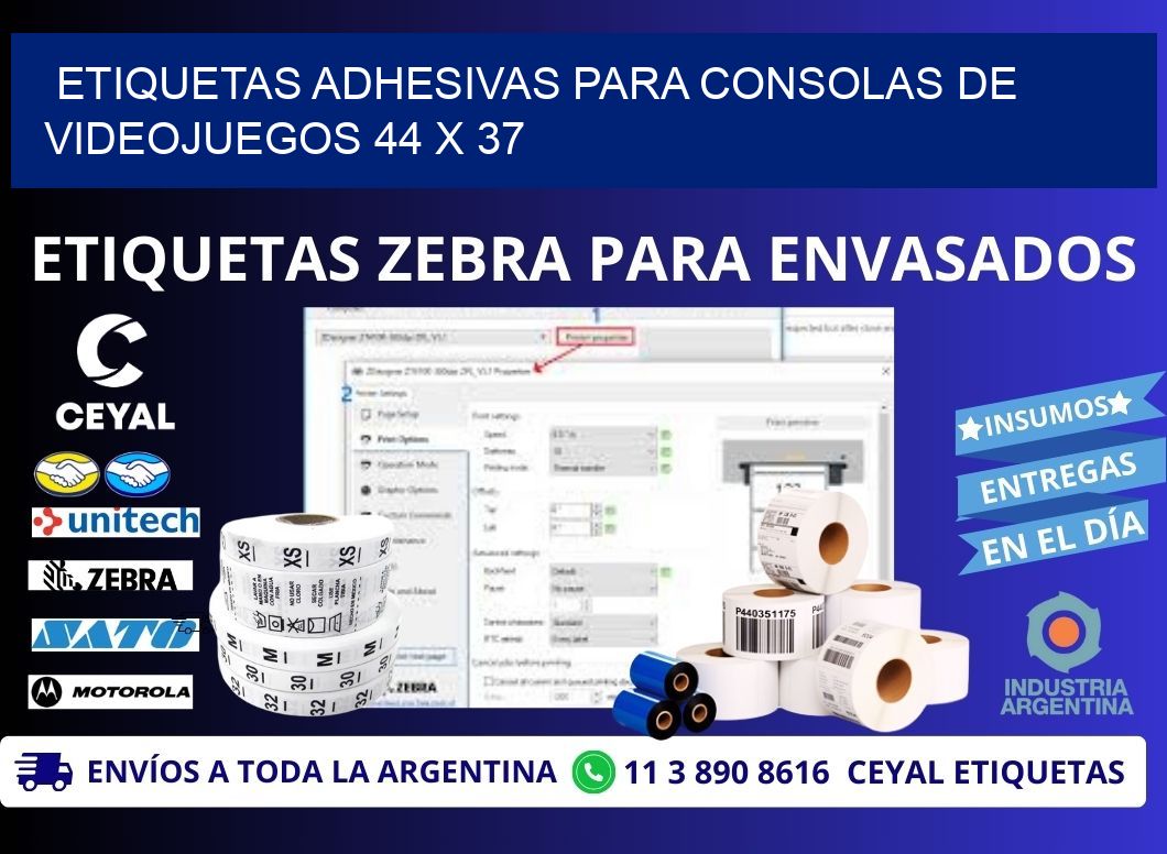 ETIQUETAS ADHESIVAS PARA CONSOLAS DE VIDEOJUEGOS 44 x 37