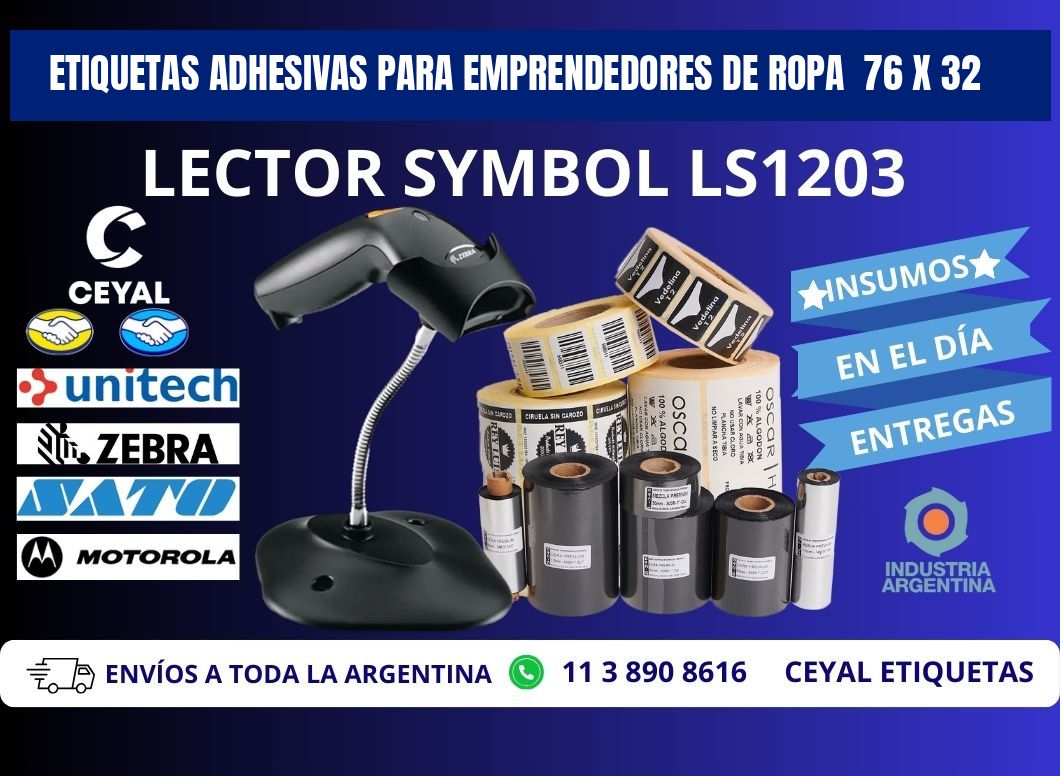 ETIQUETAS ADHESIVAS PARA EMPRENDEDORES DE ROPA  76 x 32