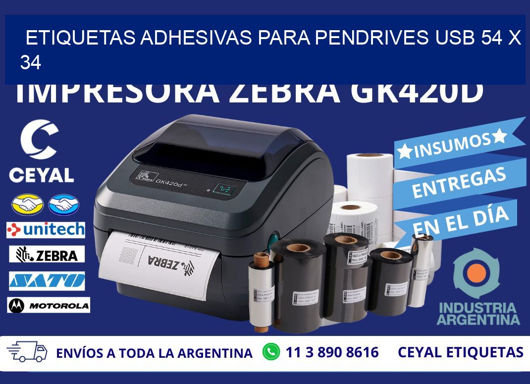 ETIQUETAS ADHESIVAS PARA PENDRIVES USB 54 x 34