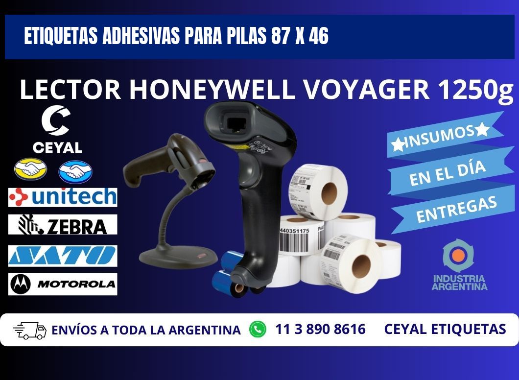 ETIQUETAS ADHESIVAS PARA PILAS 87 x 46