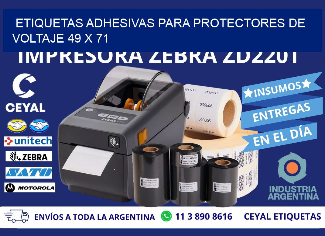 ETIQUETAS ADHESIVAS PARA PROTECTORES DE VOLTAJE 49 x 71
