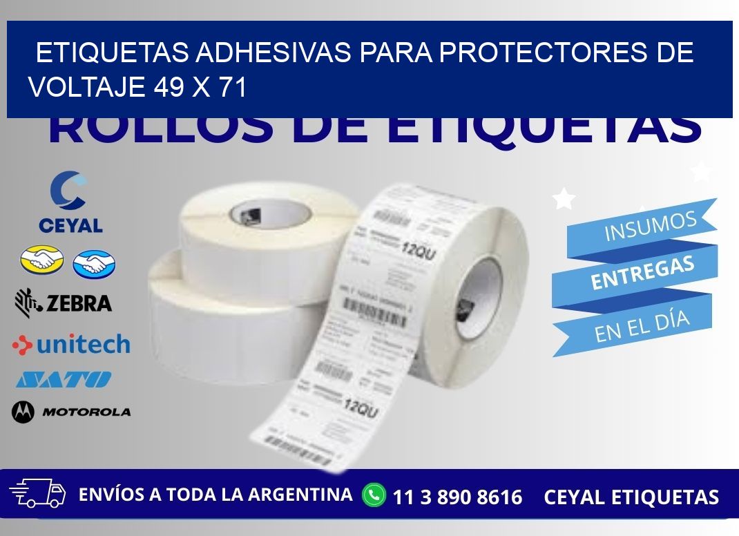 ETIQUETAS ADHESIVAS PARA PROTECTORES DE VOLTAJE 49 x 71