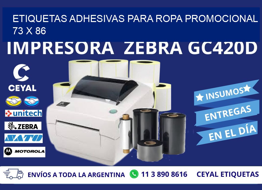 ETIQUETAS ADHESIVAS PARA ROPA PROMOCIONAL  73 x 86