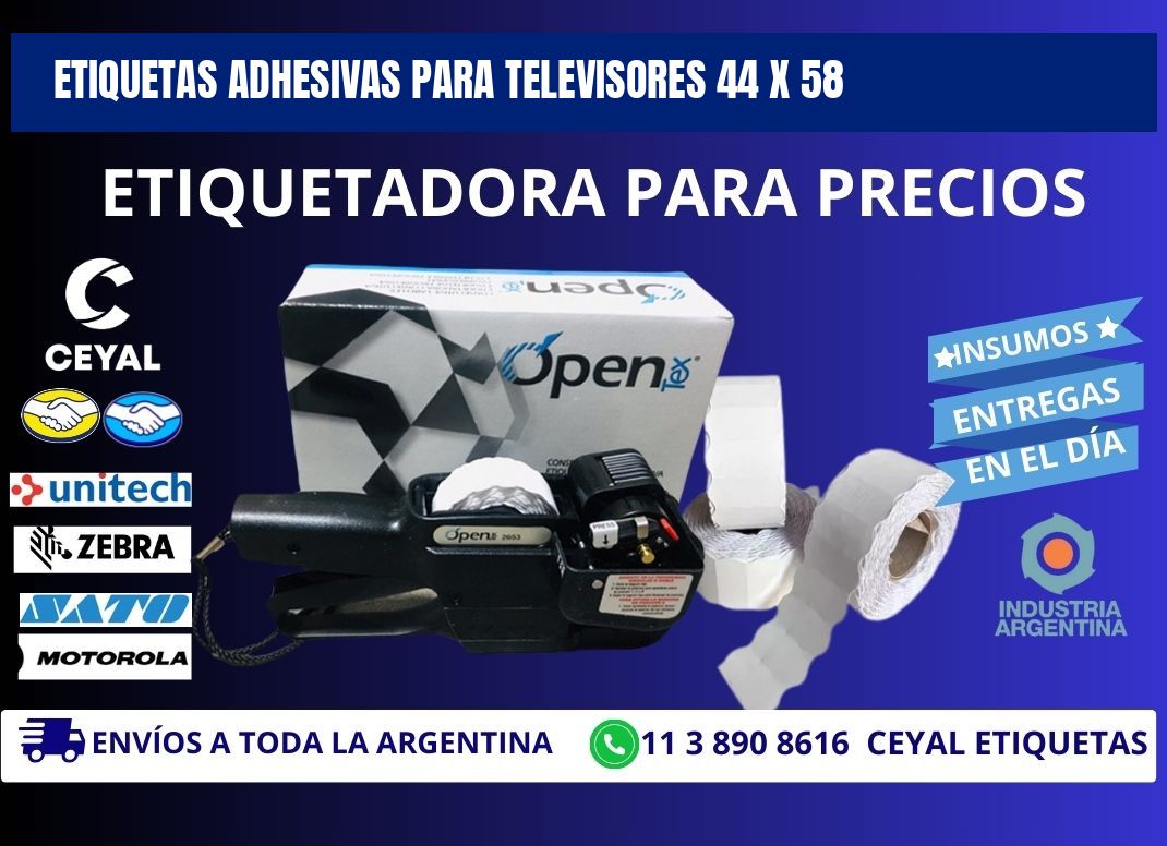 ETIQUETAS ADHESIVAS PARA TELEVISORES 44 x 58