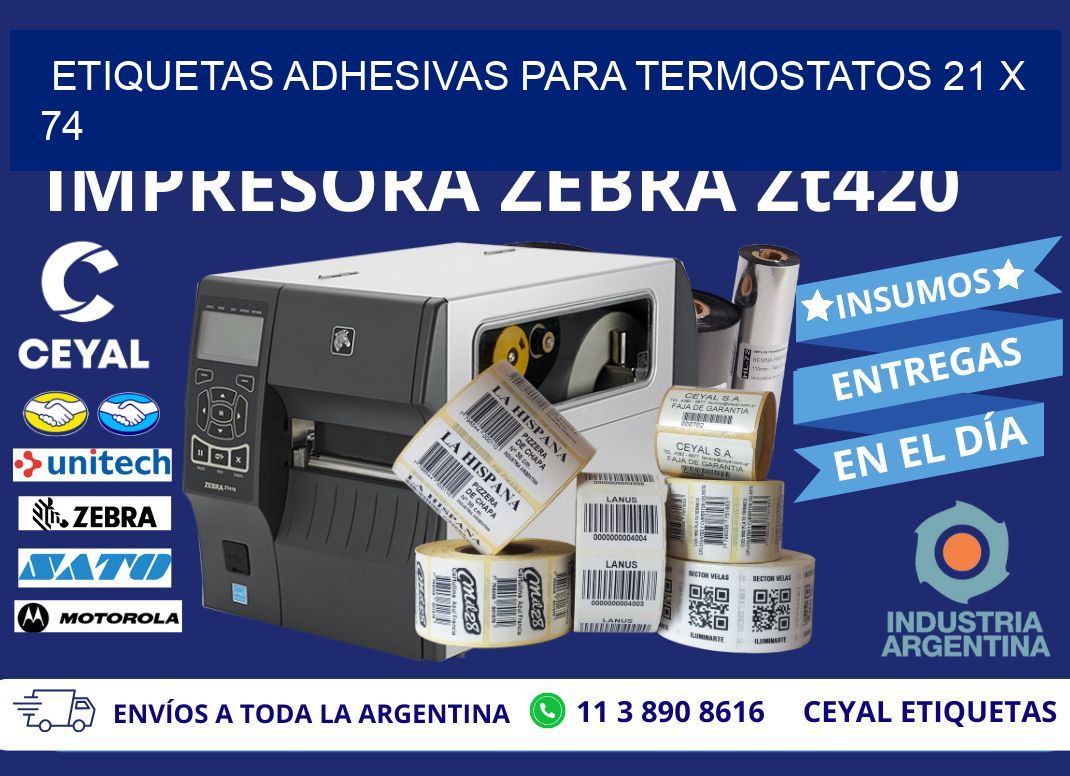 ETIQUETAS ADHESIVAS PARA TERMOSTATOS 21 x 74