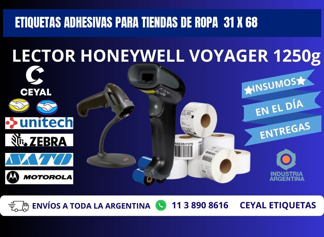 ETIQUETAS ADHESIVAS PARA TIENDAS DE ROPA  31 x 68