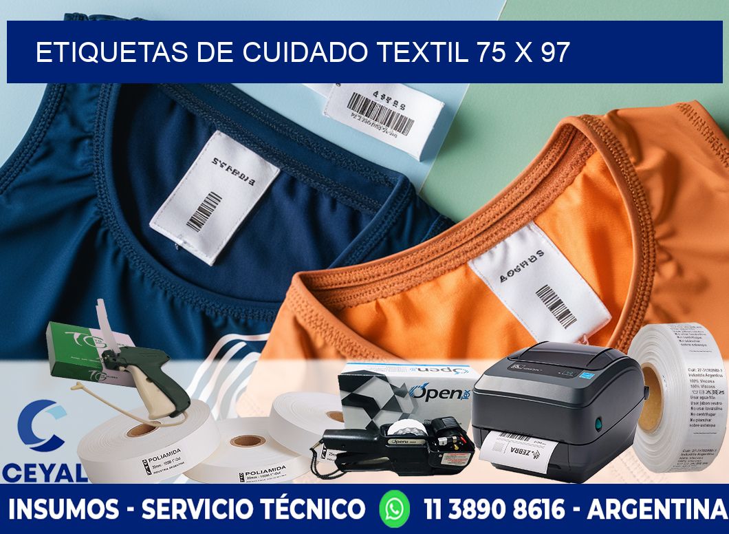 ETIQUETAS DE CUIDADO TEXTIL 75 x 97