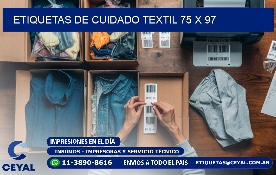 ETIQUETAS DE CUIDADO TEXTIL 75 x 97