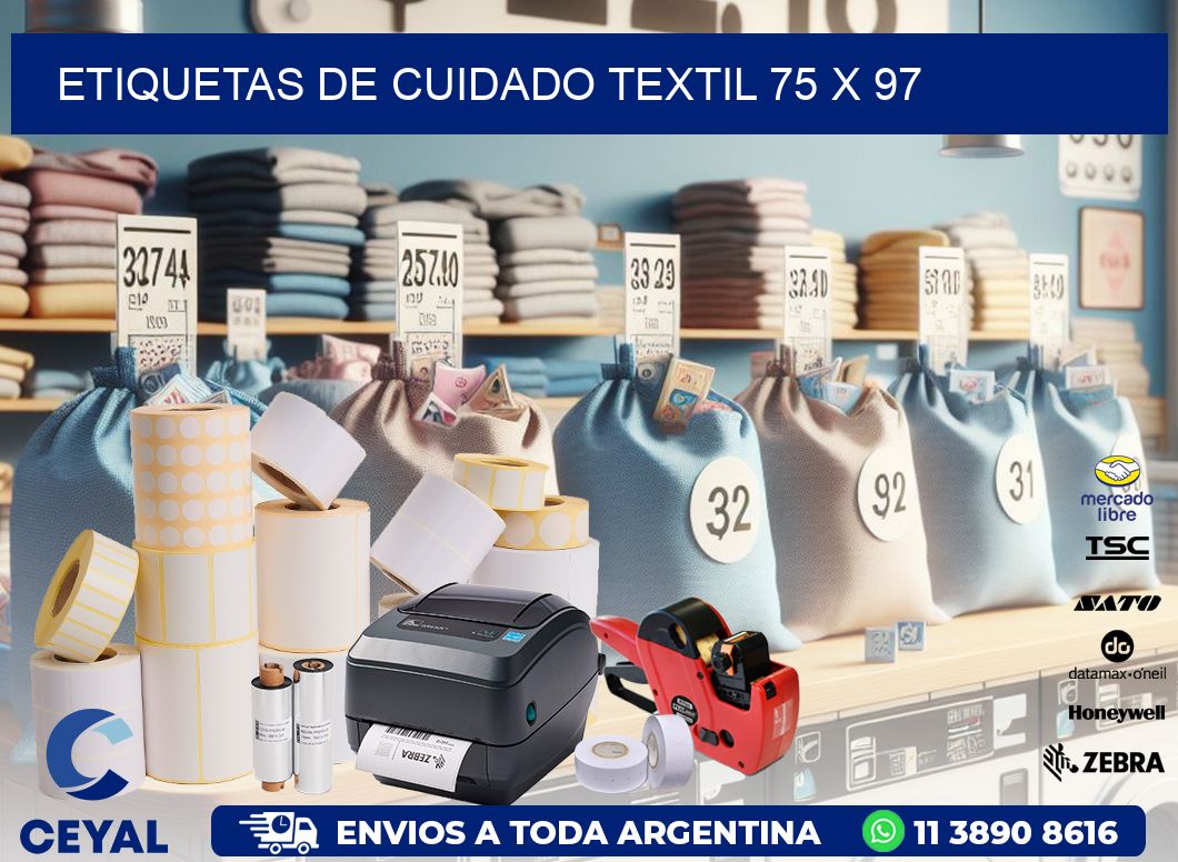 ETIQUETAS DE CUIDADO TEXTIL 75 x 97