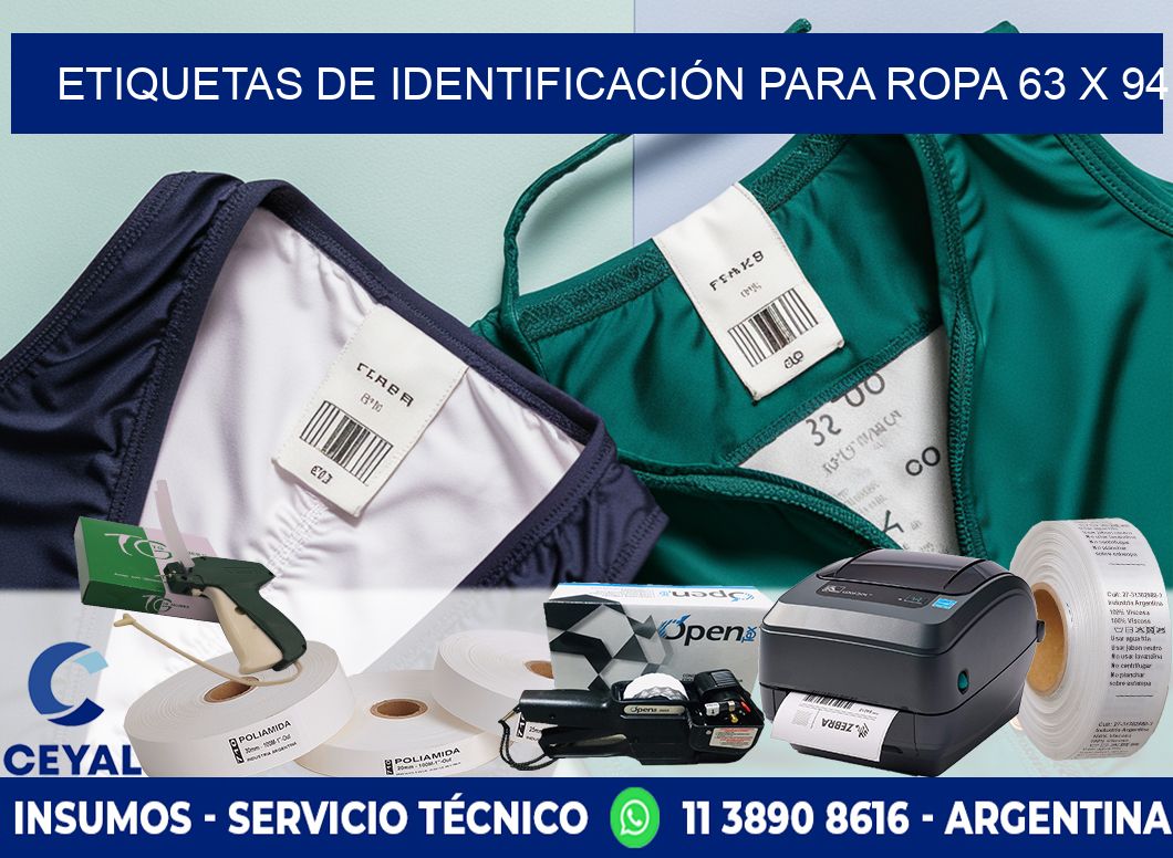 ETIQUETAS DE IDENTIFICACIÓN PARA ROPA 63 x 94