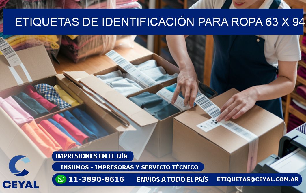 ETIQUETAS DE IDENTIFICACIÓN PARA ROPA 63 x 94
