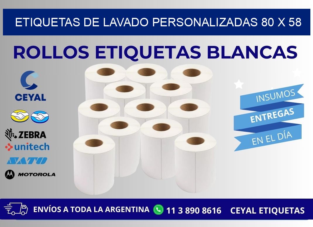 ETIQUETAS DE LAVADO PERSONALIZADAS 80 x 58
