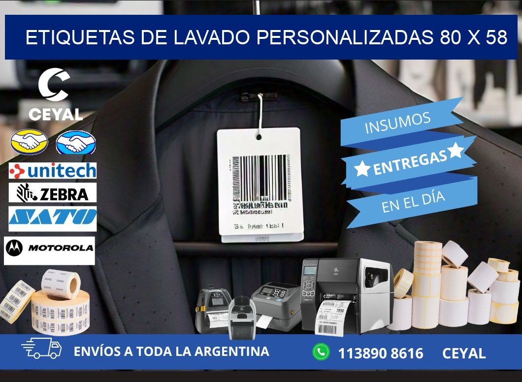 ETIQUETAS DE LAVADO PERSONALIZADAS 80 x 58