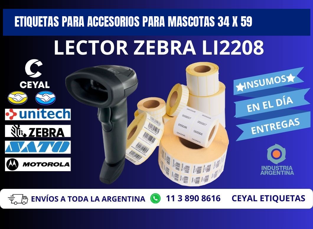 ETIQUETAS PARA ACCESORIOS PARA MASCOTAS 34 x 59