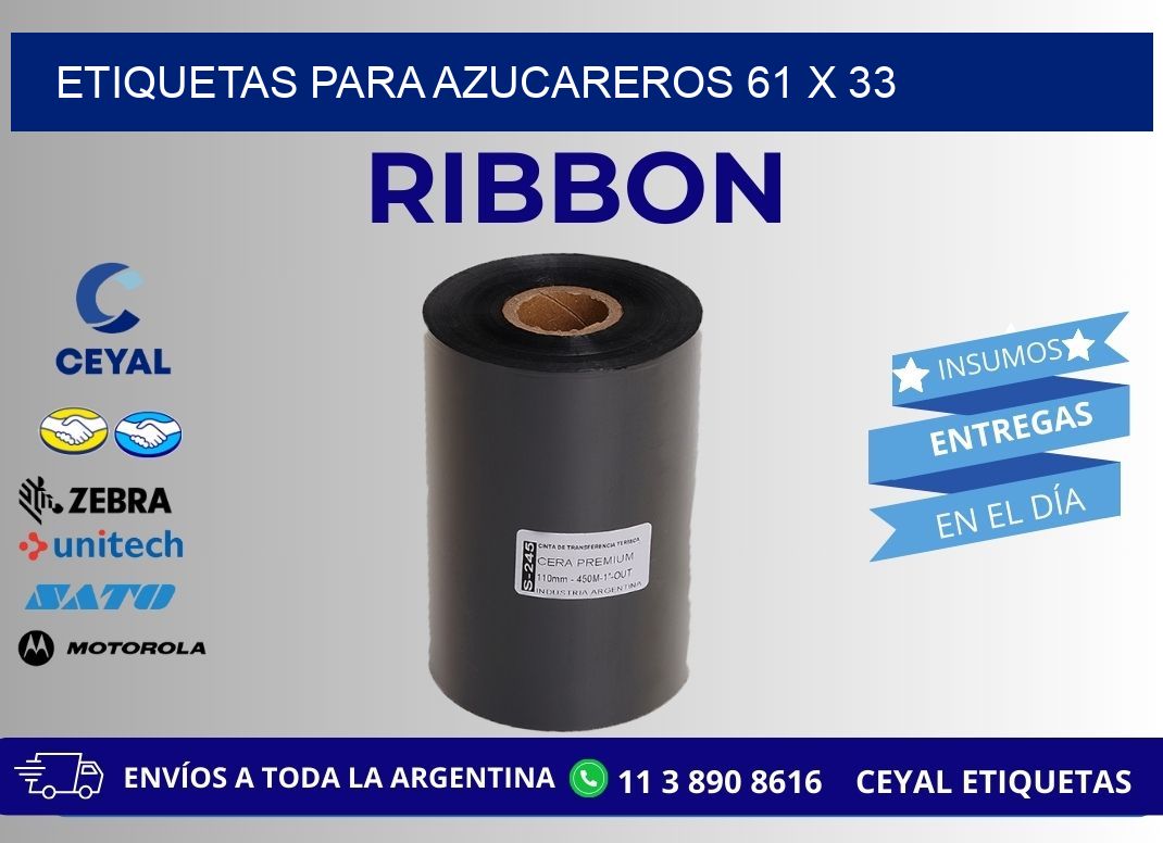 ETIQUETAS PARA AZUCAREROS 61 x 33