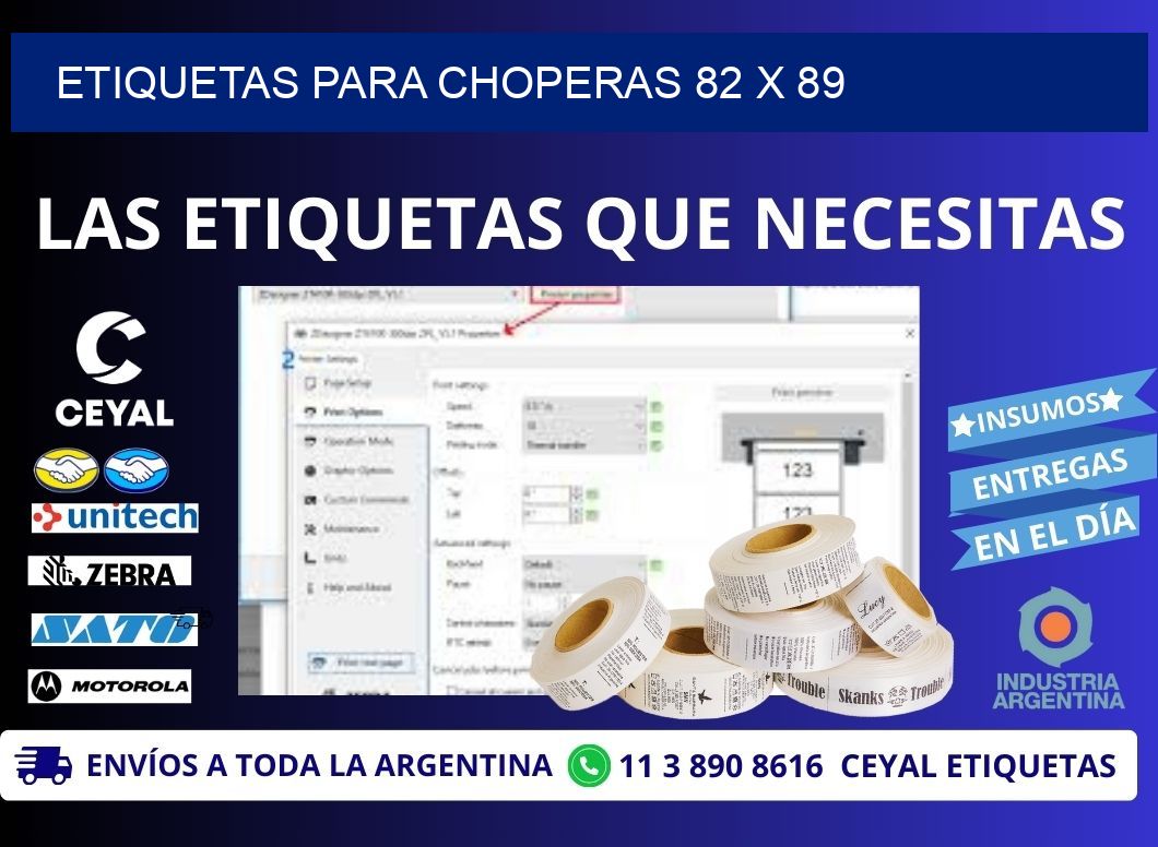 ETIQUETAS PARA CHOPERAS 82 x 89