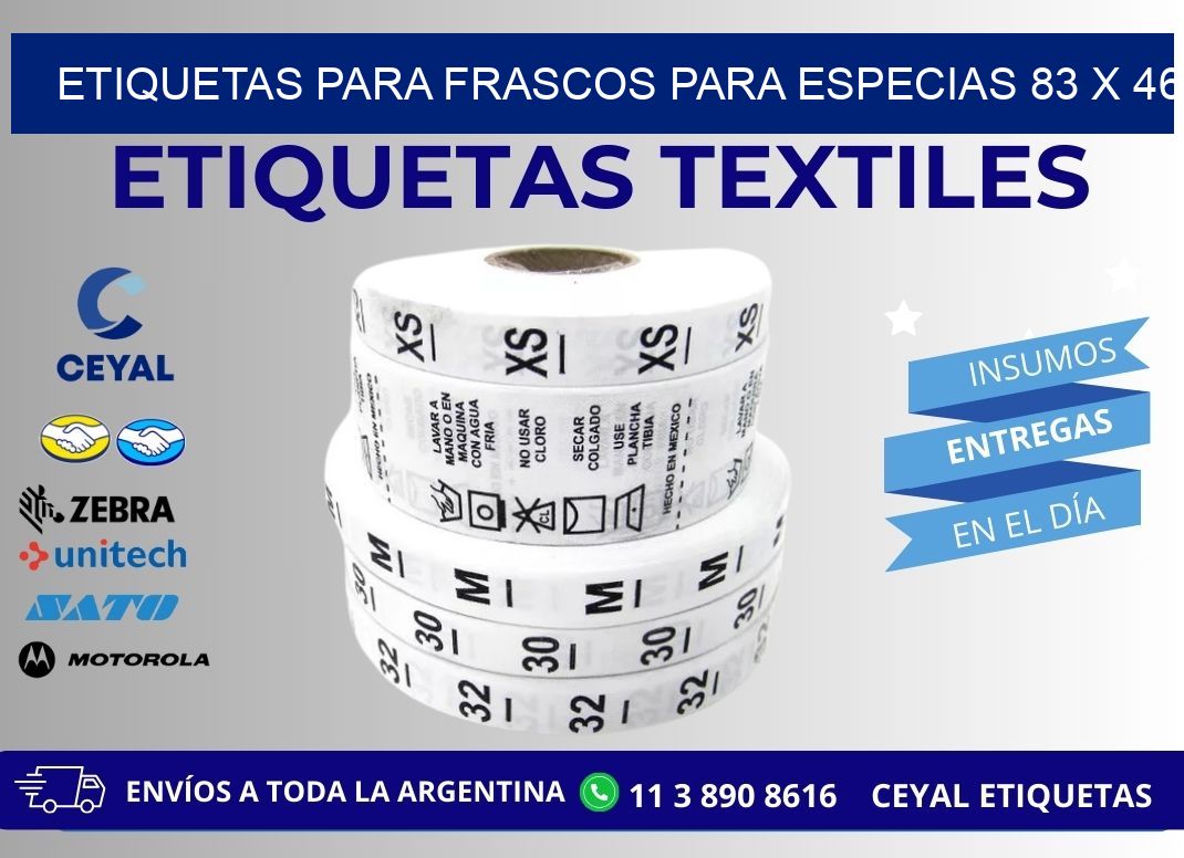 ETIQUETAS PARA FRASCOS PARA ESPECIAS 83 x 46