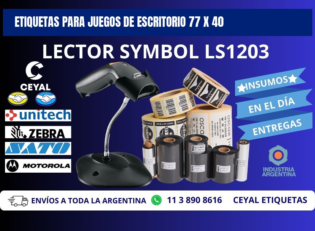 ETIQUETAS PARA JUEGOS DE ESCRITORIO 77 x 40