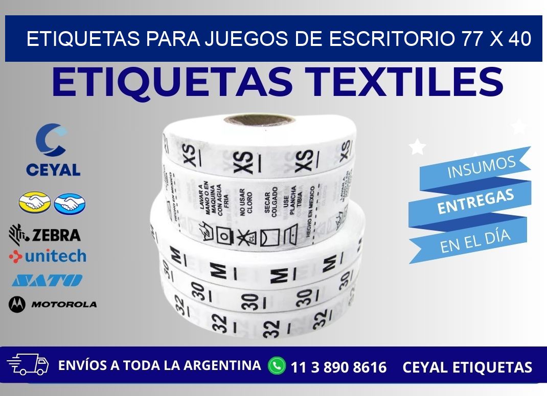ETIQUETAS PARA JUEGOS DE ESCRITORIO 77 x 40