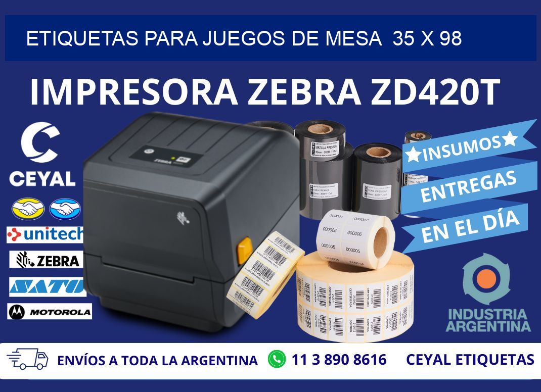 ETIQUETAS PARA JUEGOS DE MESA  35 x 98