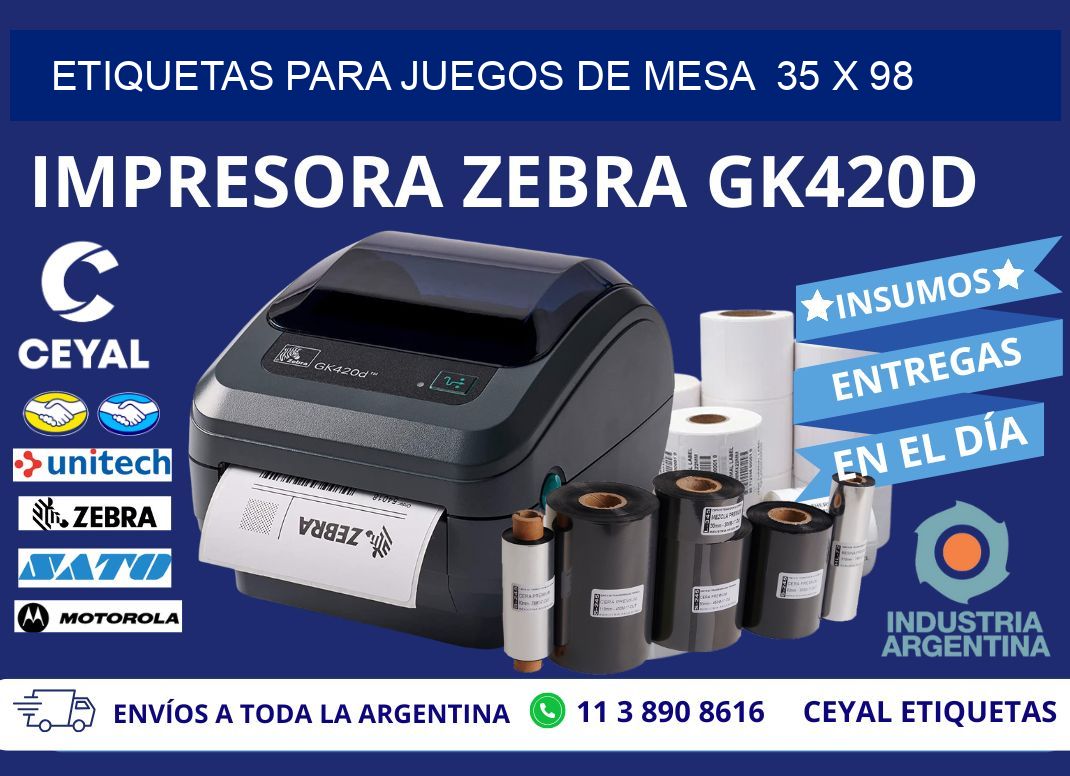 ETIQUETAS PARA JUEGOS DE MESA  35 x 98