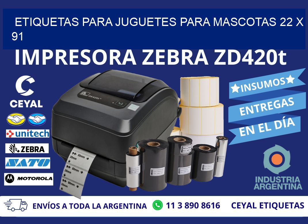 ETIQUETAS PARA JUGUETES PARA MASCOTAS 22 x 91