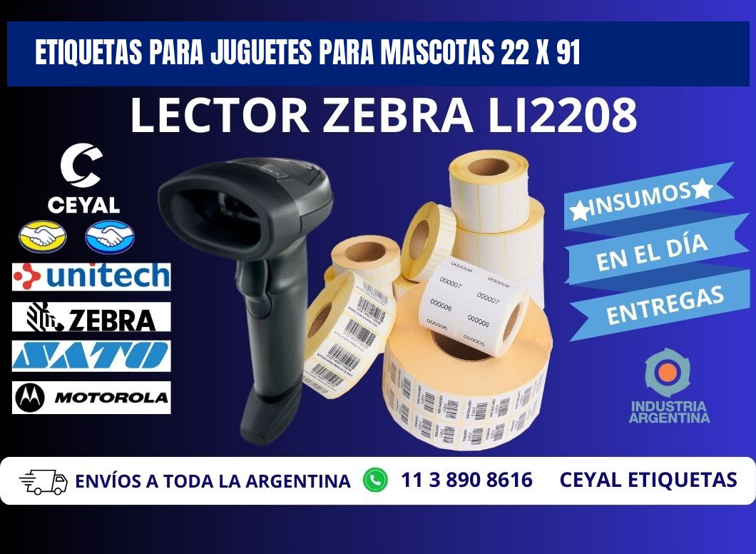 ETIQUETAS PARA JUGUETES PARA MASCOTAS 22 x 91