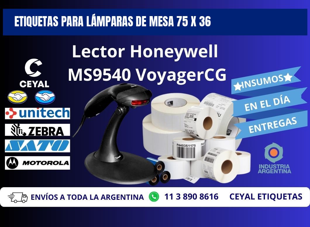ETIQUETAS PARA LÁMPARAS DE MESA 75 x 36